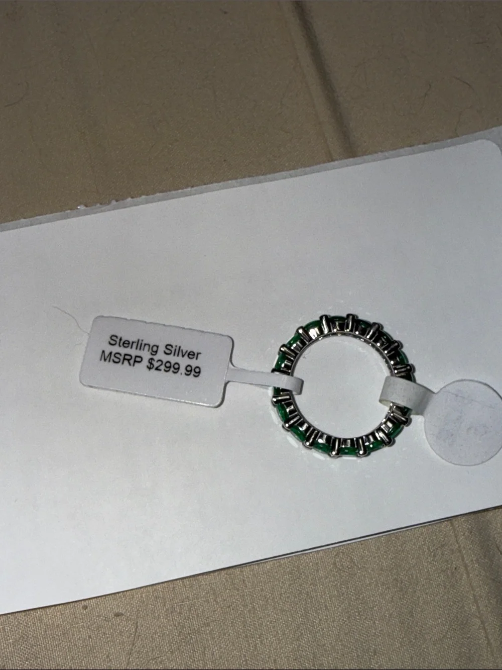925 Sterling Silver elegant emerald